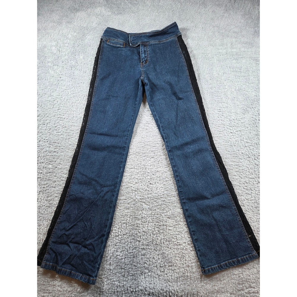 No Boundaries Jeans Junior 5 Blue Kids Lace Side Panel Bootcut Stretch 422105